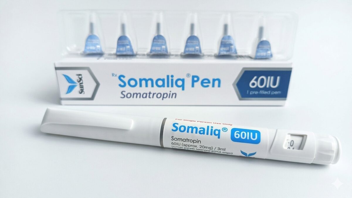 Упаковка та шприц-ручка Somaliq Pen 60 МО, соматропін, виробництва SunSci